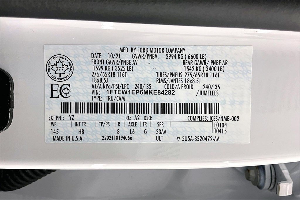 Certified 2021 Ford F150 Lariat w/ Equipment Group 502A High AWD/4WD image 36