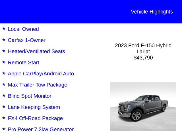 Certified 2023 Ford F150 Lariat w/ Max Trailer Tow Package AWD/4WD image 3