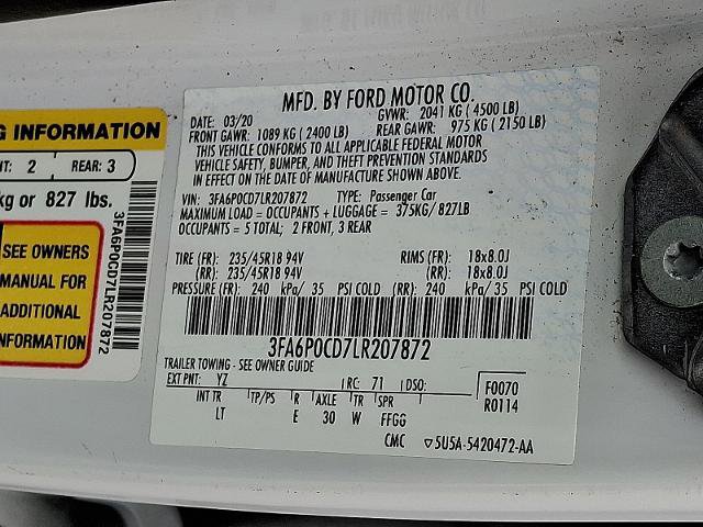 Certified 2020 Ford Fusion SEL image 26