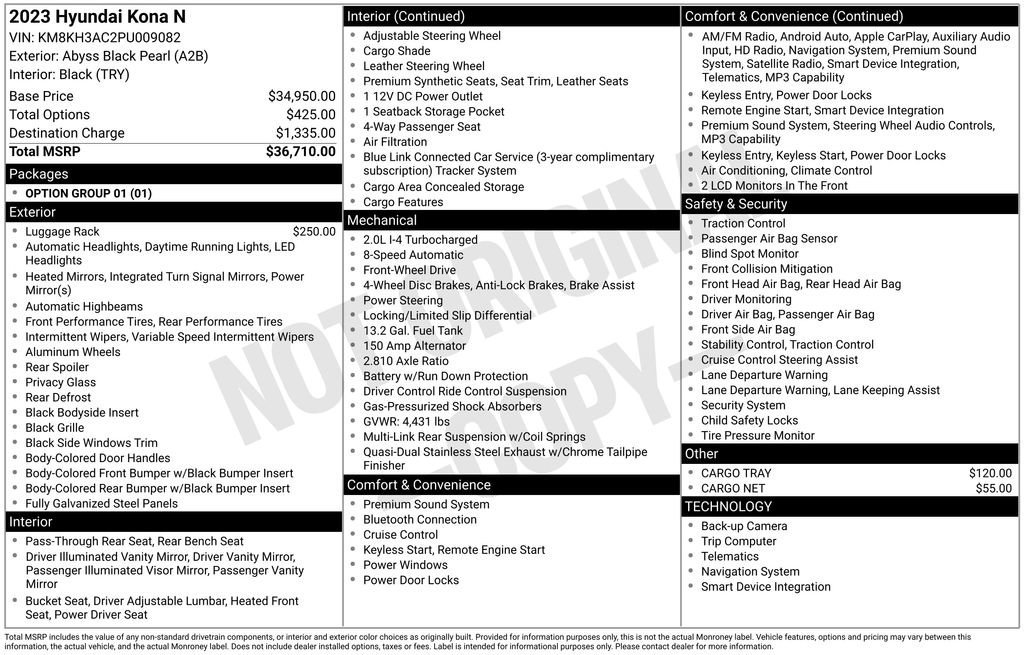 Used 2023 Hyundai Kona N Base image 30