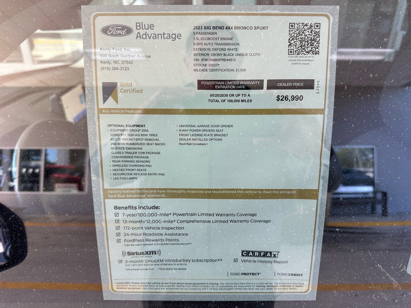 Certified 2023 Ford Bronco Sport Big Bend w/ Convenience Package image 10