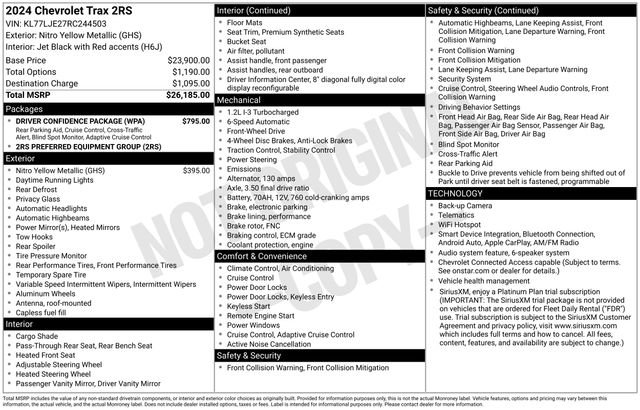 Used 2024 Chevrolet Trax RS w/ Driver Confidence Package FWD image 34
