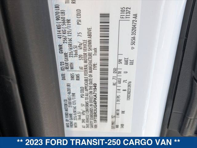 Certified 2023 Ford Transit 250 148 High Roof Extended AWD w/ Load Area Protection Package image 23