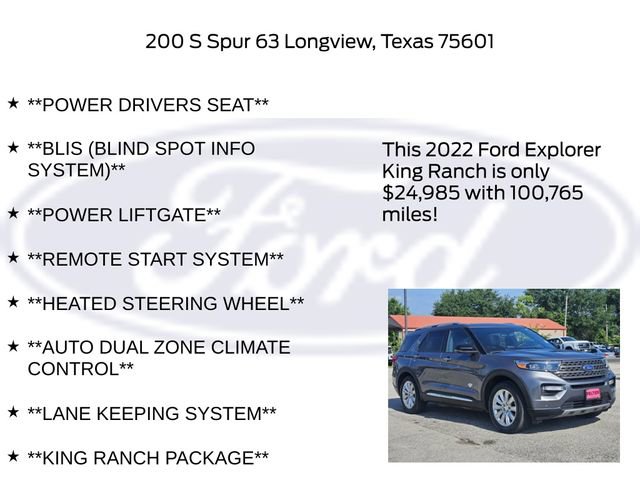 Certified 2022 Ford Explorer King Ranch w/ Class IV Trailer Tow Package RWD image 17
