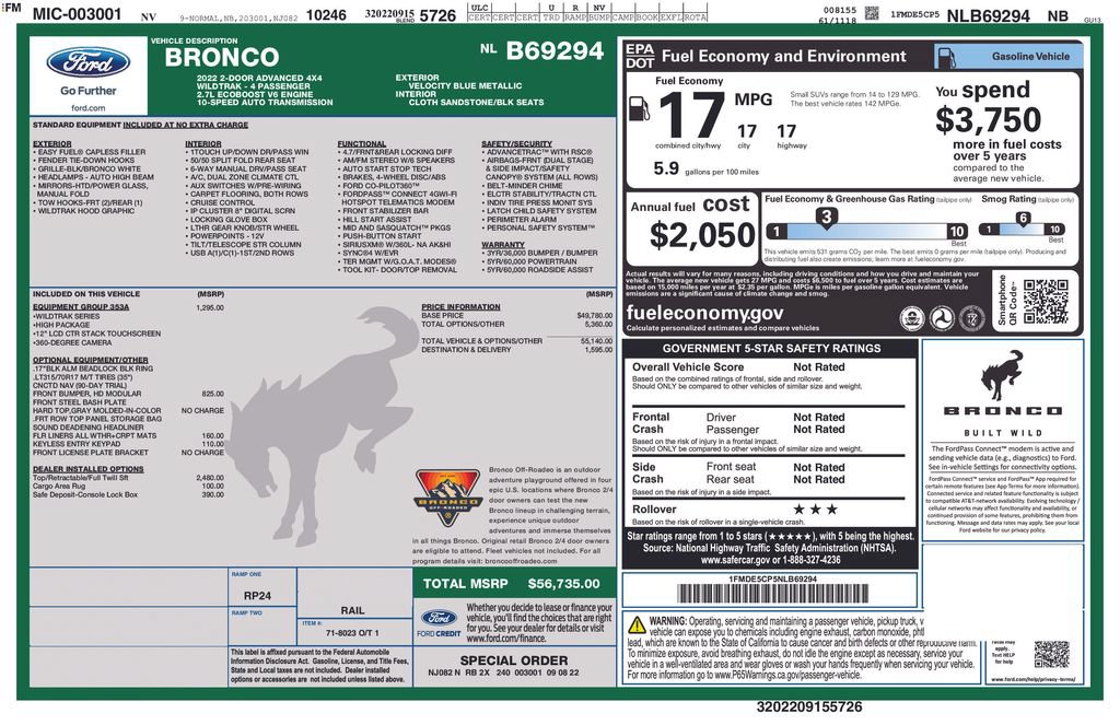 Certified 2022 Ford Bronco Wildtrak AWD/4WD image 26