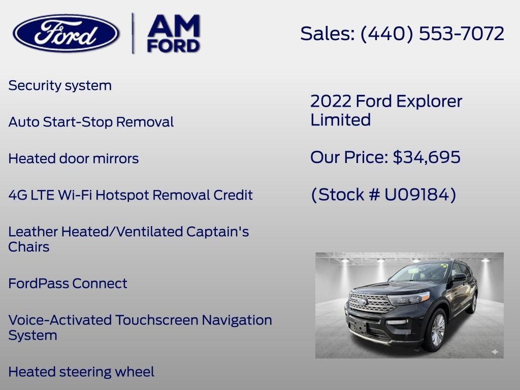 Certified 2022 Ford Explorer Limited w/ Equipment Group 301A AWD/4WD image 26