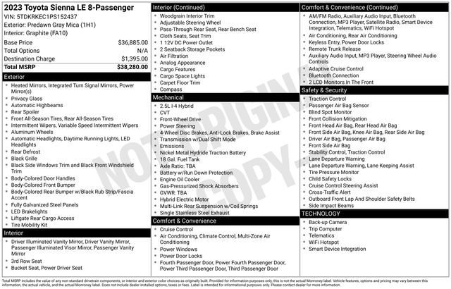 Used 2023 Toyota Sienna LE FWD image 17