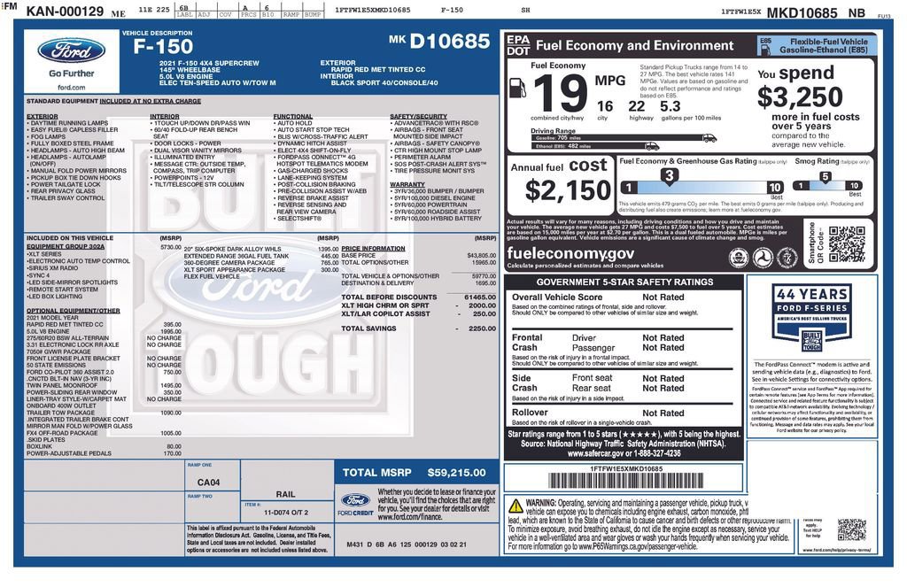 Certified 2021 Ford F150 XLT w/ Equipment Group 302A High image 40