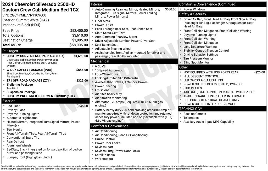Used 2024 Chevrolet Silverado 2500 Custom w/ Custom Convenience Package AWD/4WD image 52