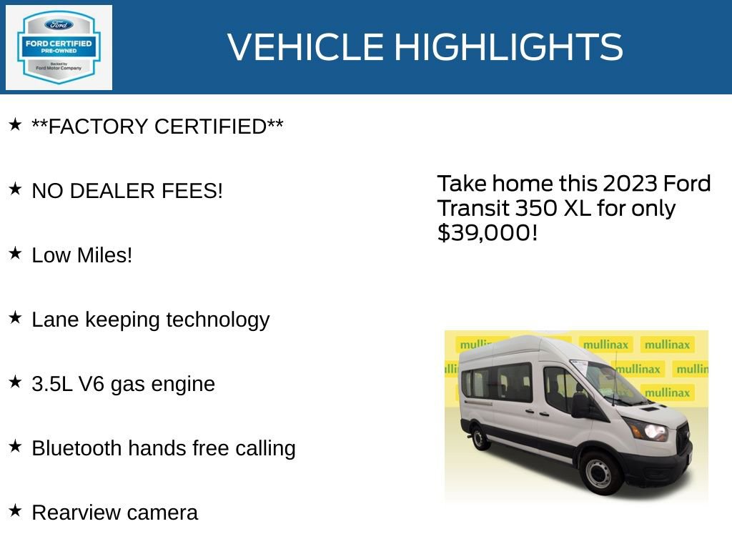 Certified 2023 Ford Transit 350 XL RWD image 12