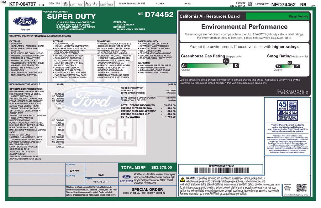 Certified 2022 Ford F250 Lariat w/ Tremor Off-Road Package AWD/4WD image 35