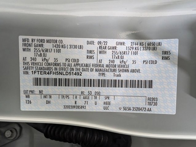 Certified 2022 Ford Ranger Lariat w/ Equipment Group 501A High image 11