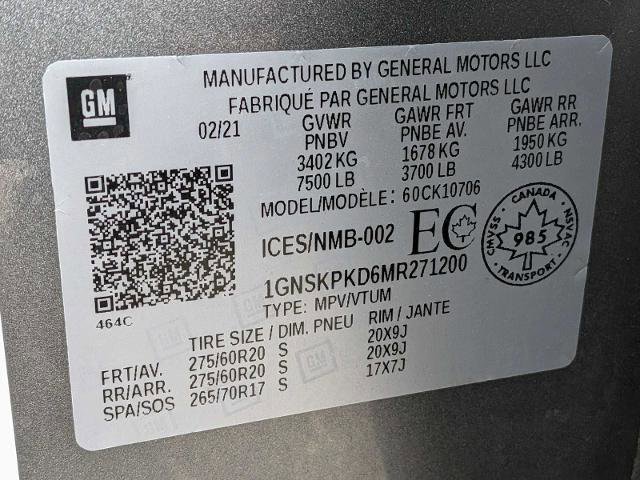 Used 2021 Chevrolet Tahoe Z71 w/ Z71 Off-Road Package image 40