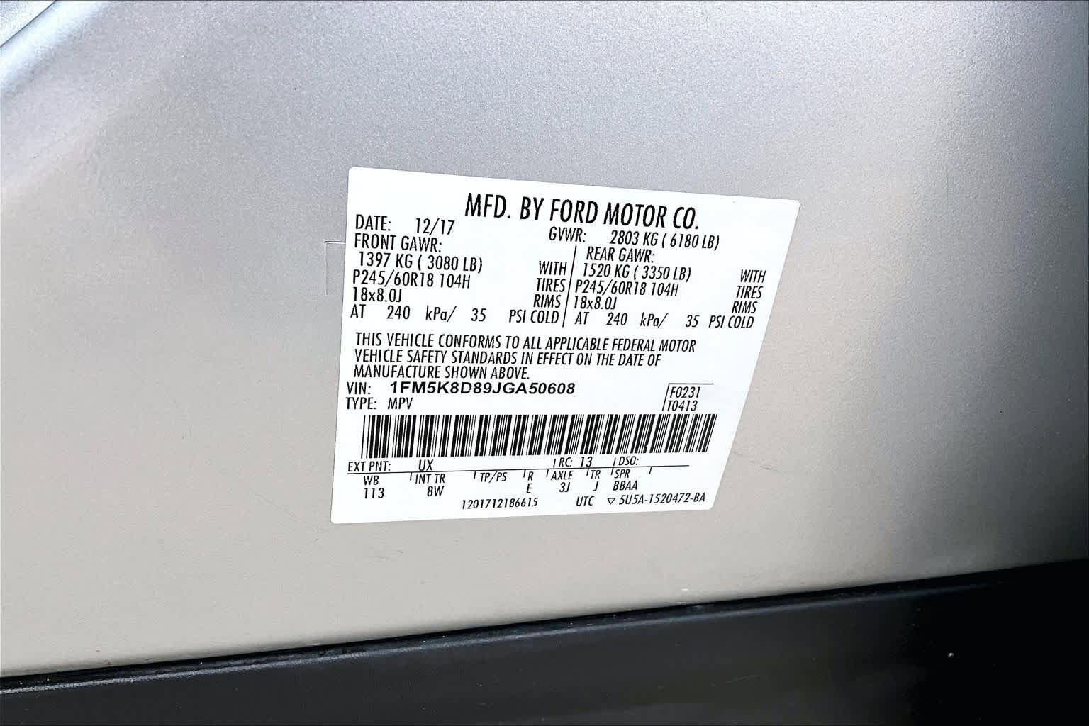 Certified 2018 Ford Explorer XLT w/ Equipment Group 201A AWD/4WD image 34