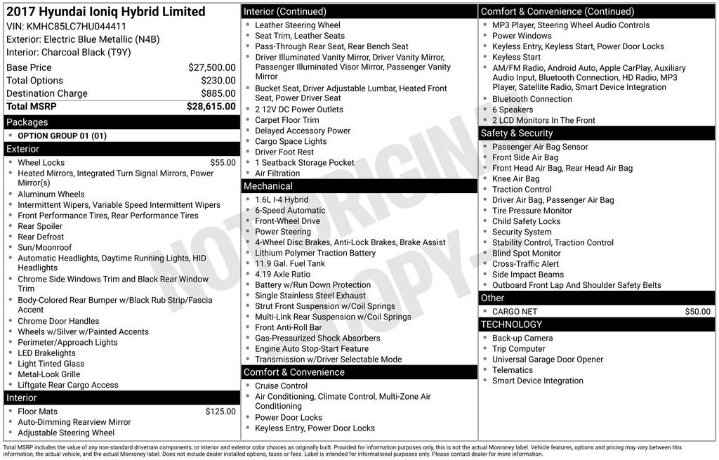 Used 2017 Hyundai Ioniq Limited image 14