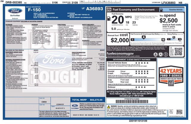 Certified 2020 Ford F150 XLT w/ Equipment Group 302A Luxury AWD/4WD image 2