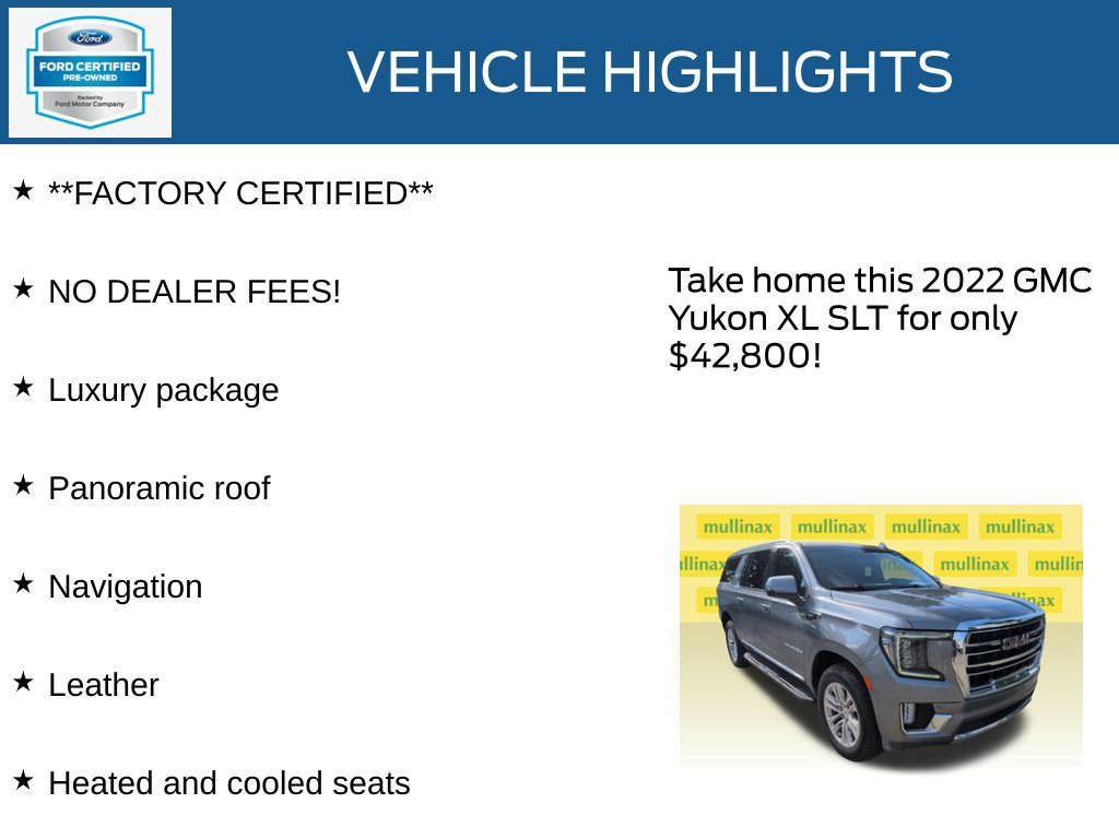 Used 2022 GMC Yukon XL SLT w/ SLT Premium Package RWD image 12