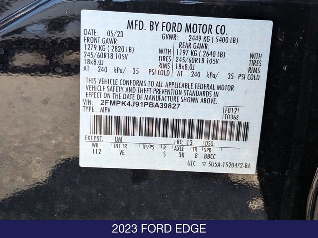 Certified 2023 Ford Edge SEL w/ Convenience Package AWD/4WD image 30