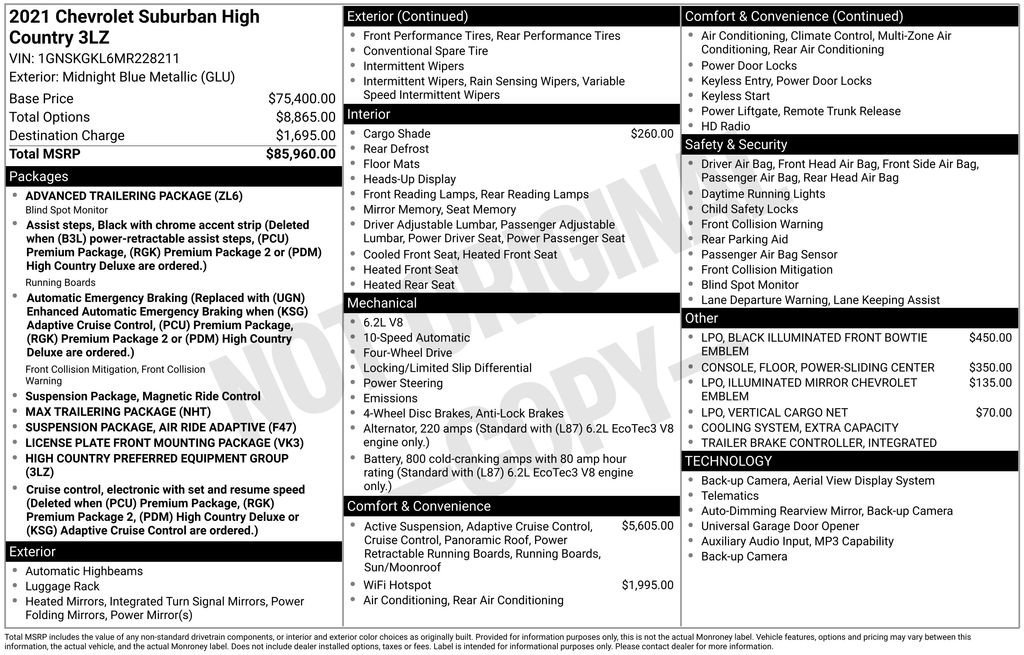 Used 2021 Chevrolet Suburban High Country image 30