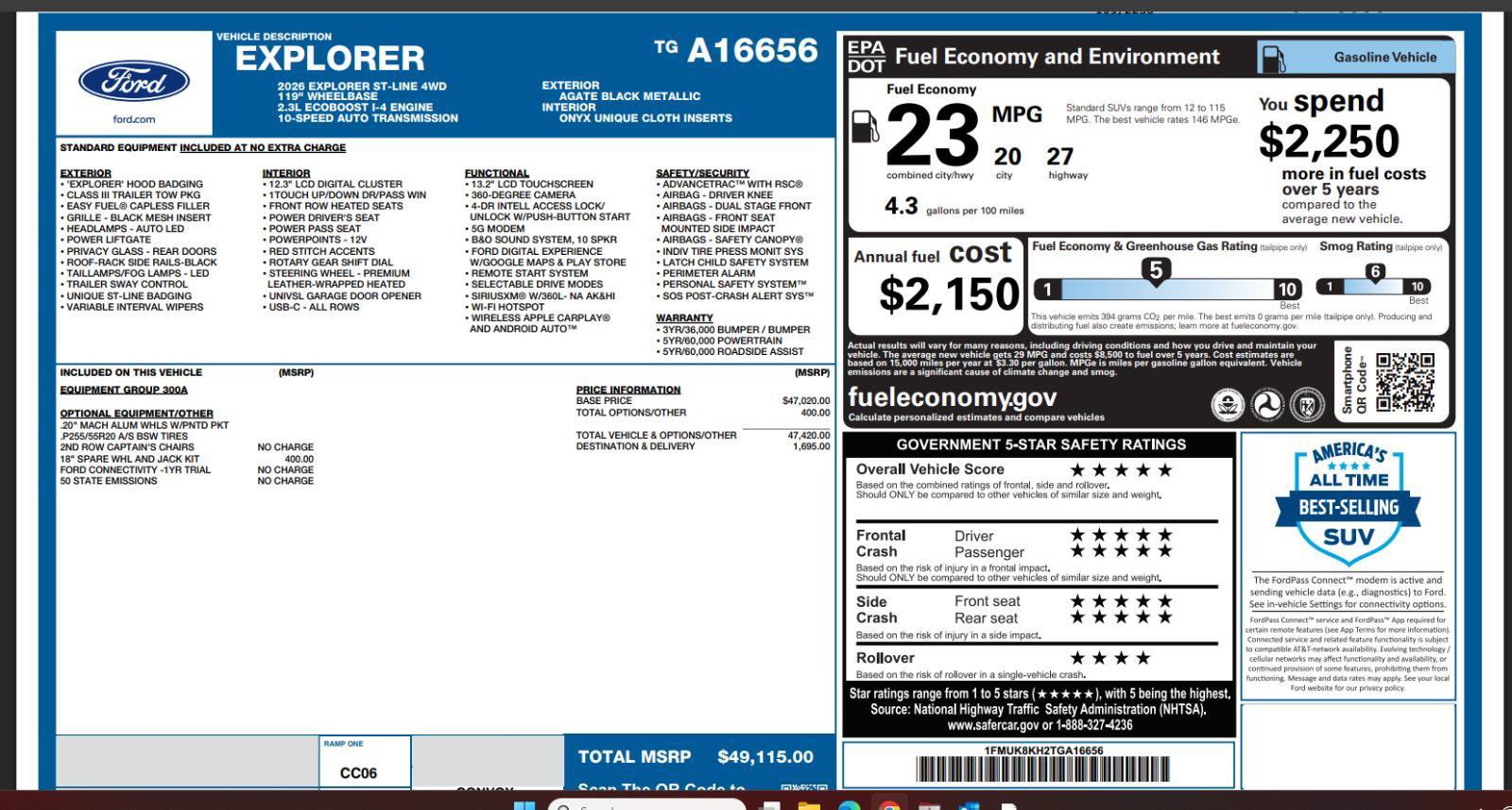 Certified 2026 Ford Explorer ST-Line AWD/4WD image 4