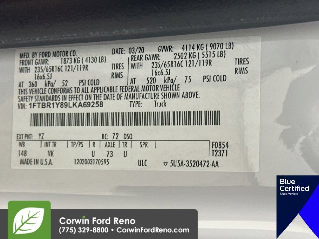 Certified 2020 Ford Transit 250 Low Roof w/ Load Area Protection Package RWD image 33