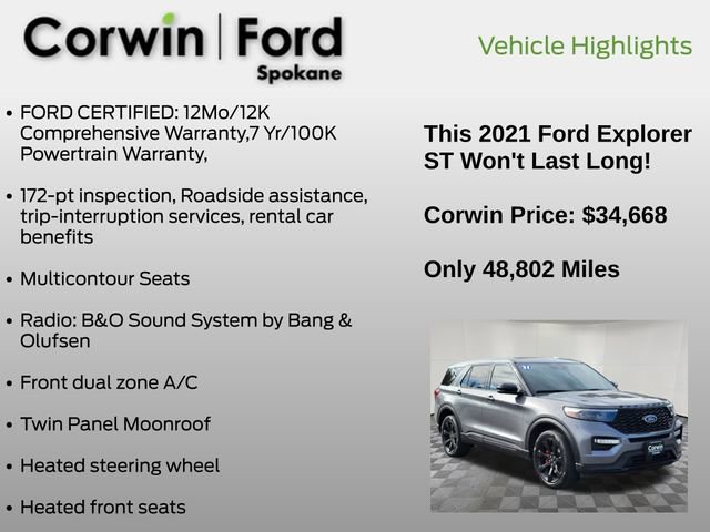 Certified 2021 Ford Explorer ST w/ ST Street Pack image 13