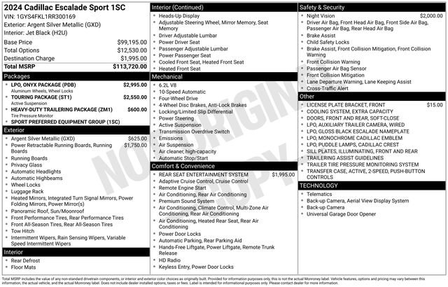 Used 2024 Cadillac Escalade Sport w/ LPO, ONYX Package image 10