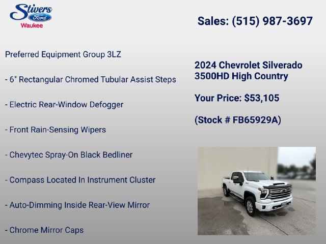 Used 2024 Chevrolet Silverado 3500 High Country w/ Technology Package AWD/4WD image 22