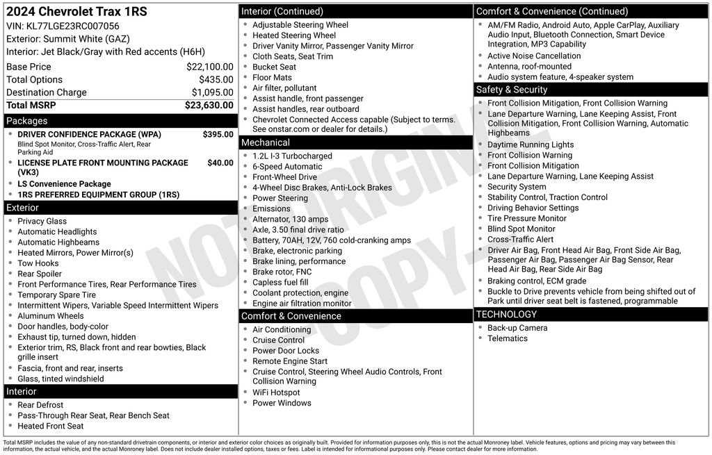 Used 2024 Chevrolet Trax RS w/ Driver Confidence Package FWD image 7