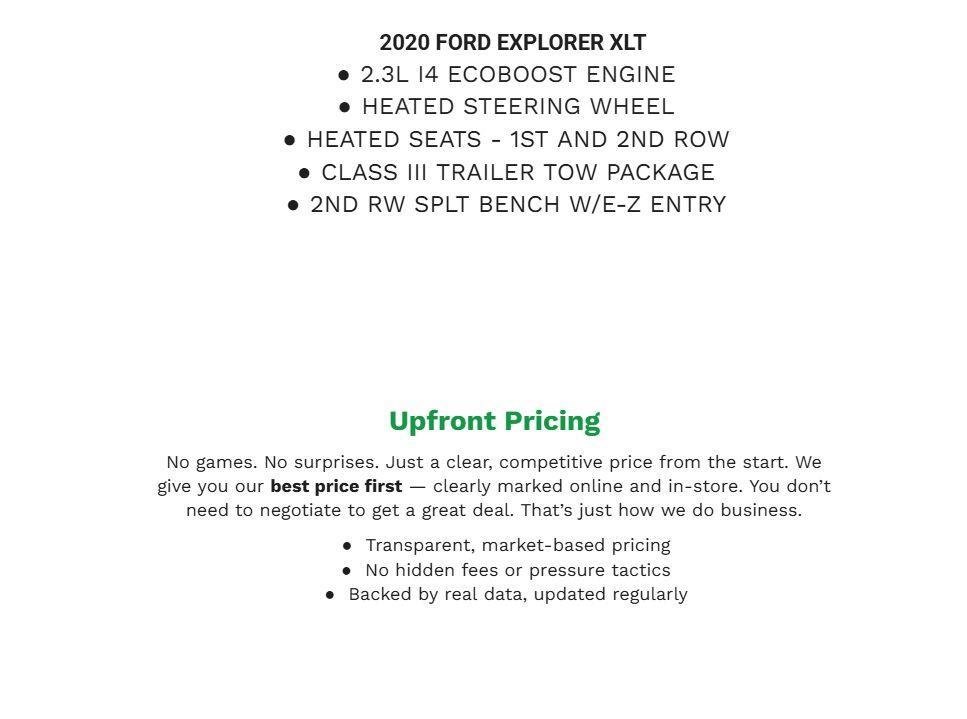 Certified 2020 Ford Explorer XLT w/ Equipment Group 202A