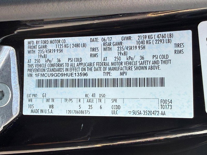 Certified 2017 Ford Escape SE w/ Equipment Group 201A AWD/4WD image 28