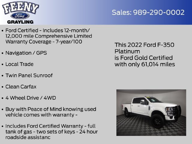 Certified 2022 Ford F350 Platinum w/ Tremor Off-Road Package AWD/4WD image 5