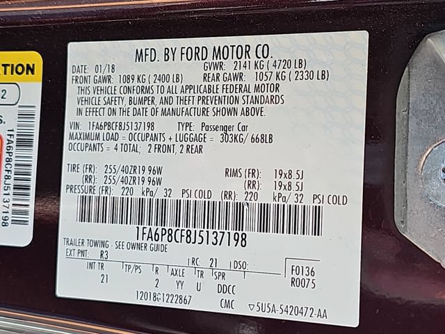 Certified 2018 Ford Mustang GT w/ Equipment Group 301A RWD image 35