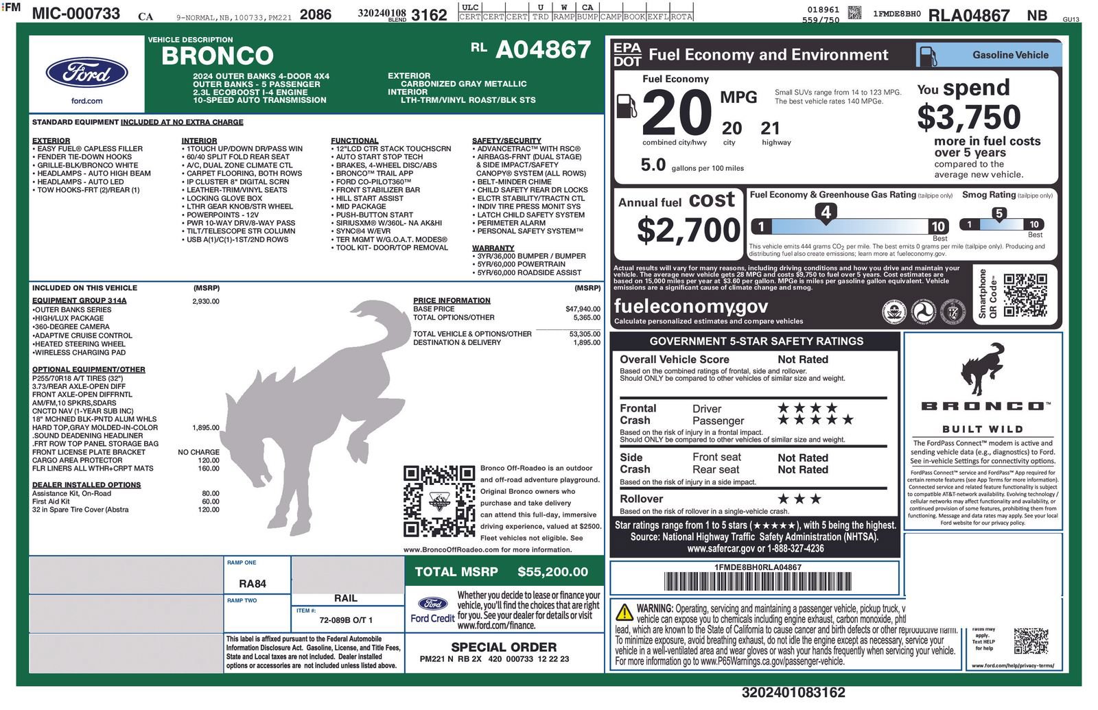 Certified 2024 Ford Bronco Outer Banks AWD/4WD image 5