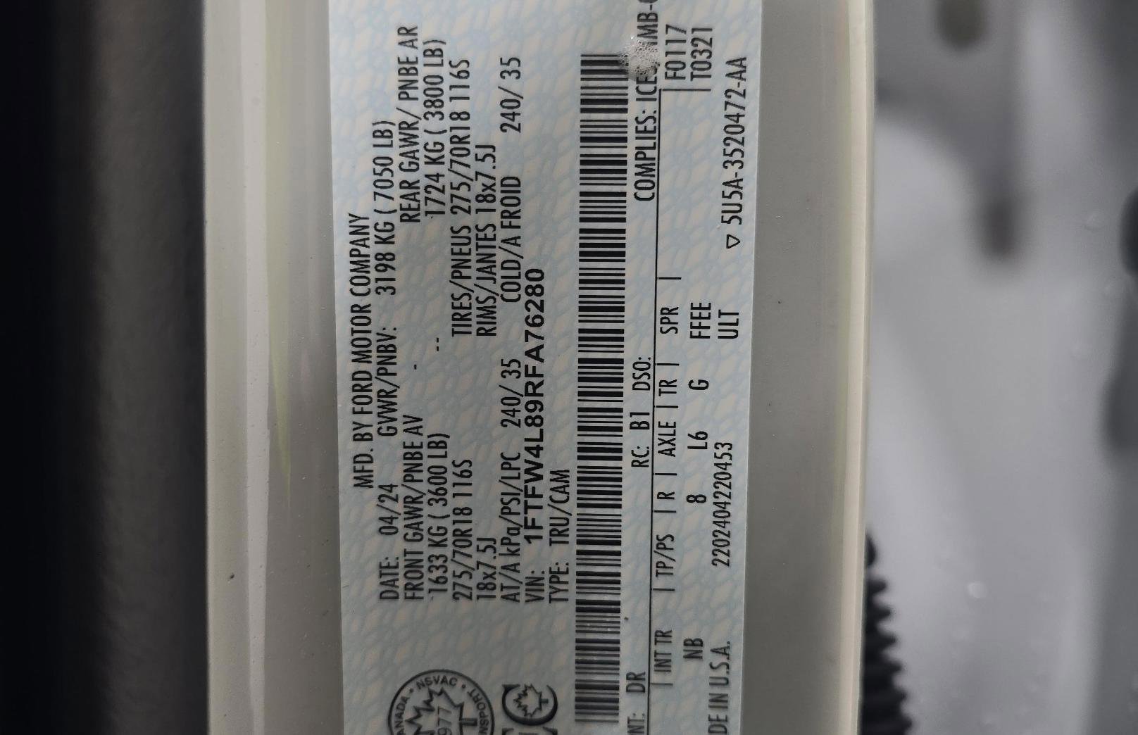 Certified 2024 Ford F150 Tremor w/ Equipment Group 402A High image 21