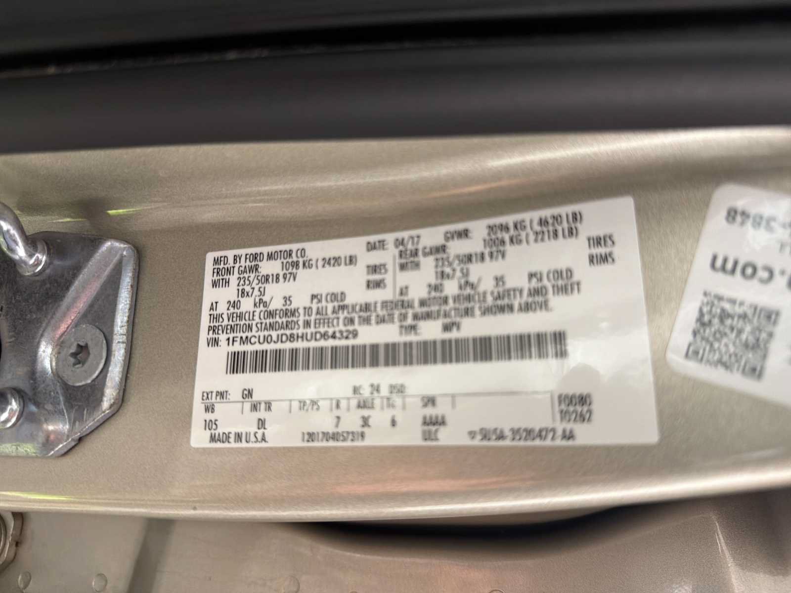 Certified 2017 Ford Escape Titanium w/ Equipment Group 301A FWD image 35
