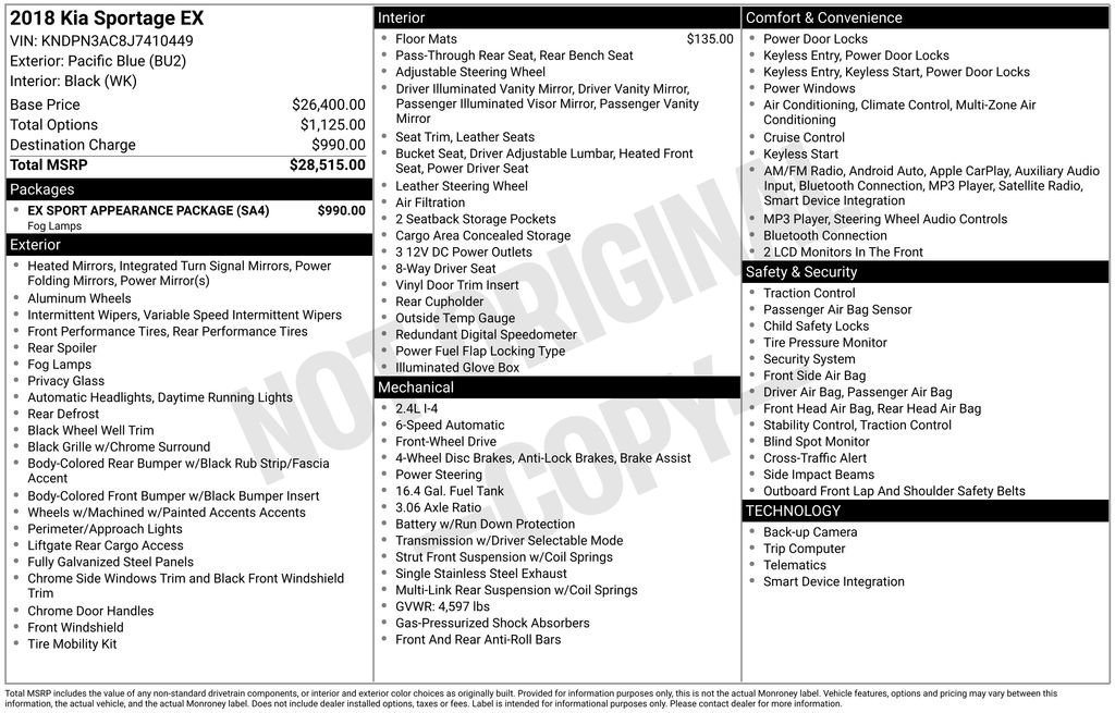 Used 2018 Kia Sportage EX w/ EX Sport Appearance Package image 34