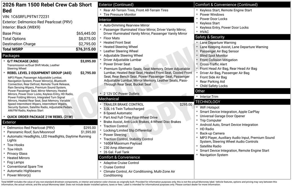 Used 2026 RAM 1500 Rebel w/ G/T Package AWD/4WD image 25