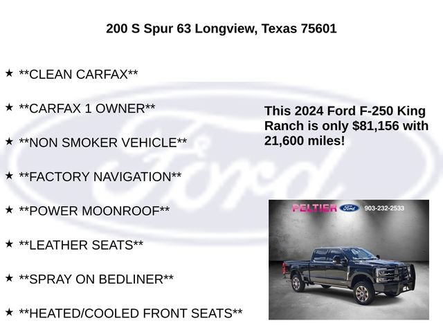 Certified 2024 Ford F250 King Ranch w/ FX4 Off-Road Package AWD/4WD image 5