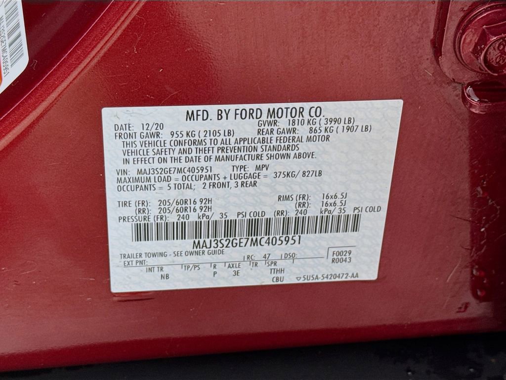 Certified 2021 Ford EcoSport SE FWD image 31