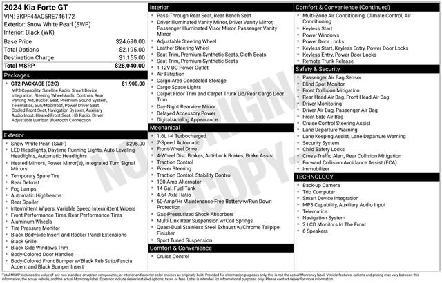 Used 2024 Kia Forte GT w/ GT2 Package FWD image 39