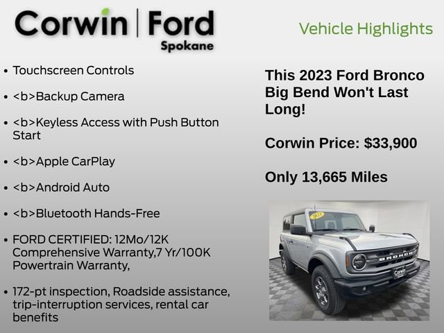 Certified 2023 Ford Bronco Big Bend image 13
