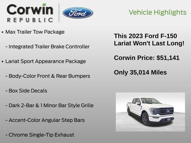 Certified 2023 Ford F150 Lariat w/ Equipment Group 502A High image 20