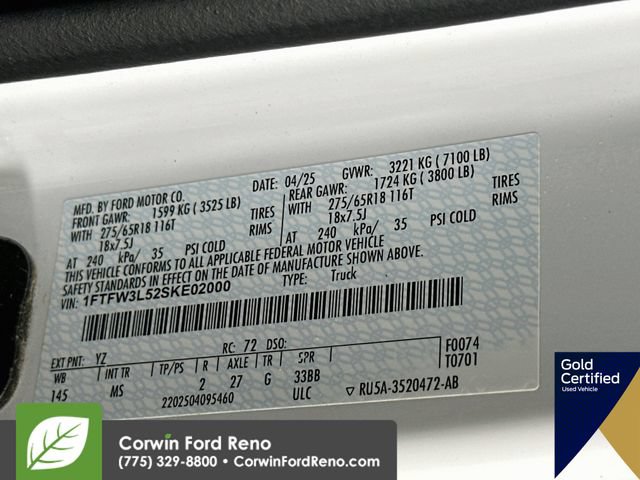 Certified 2025 Ford F150 XLT w/ Equipment Group 301A Standard AWD/4WD image 35