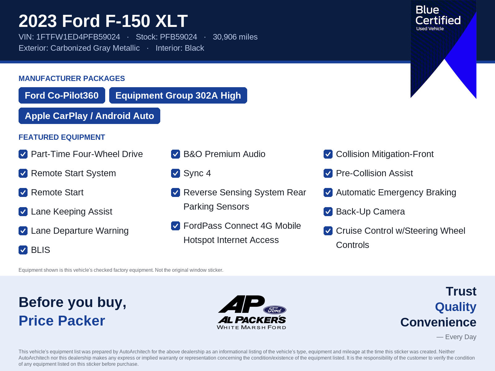 Certified 2023 Ford F150 XLT w/ Equipment Group 302A High AWD/4WD image 10