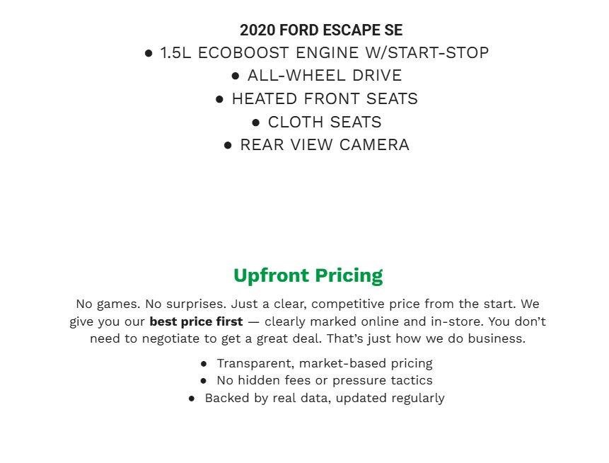 Certified 2020 Ford Escape SE AWD/4WD image 2