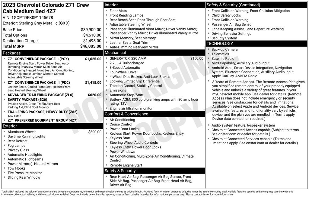 Used 2023 Chevrolet Colorado Z71 w/ Z71 Convenience Package 2 AWD/4WD image 3