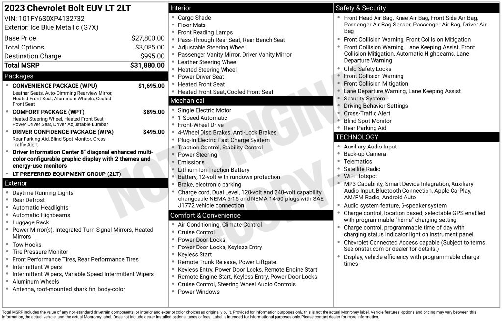 Used 2023 Chevrolet Bolt EUV LT w/ Convenience Package FWD image 36