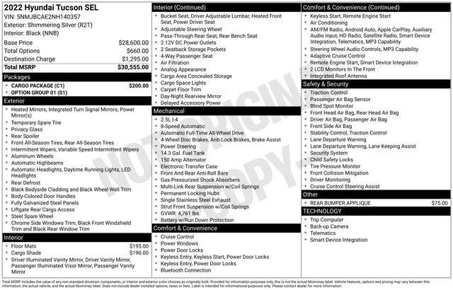 Used 2022 Hyundai Tucson SEL w/ Cargo Package image 4
