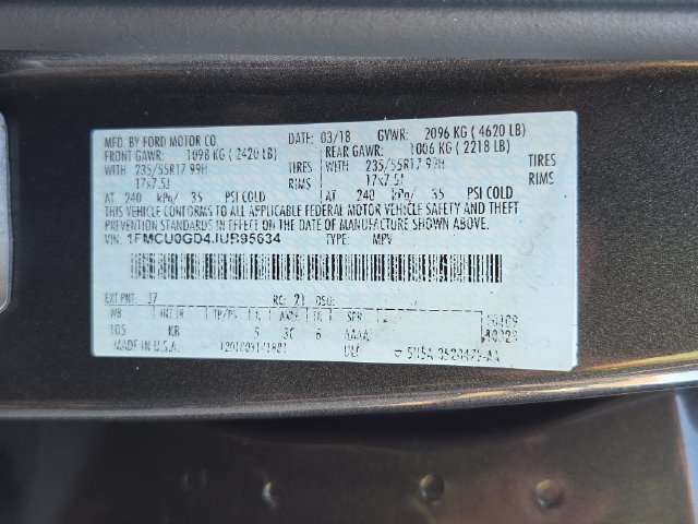 Certified 2018 Ford Escape SE w/ SE Sync 3 Package FWD image 34